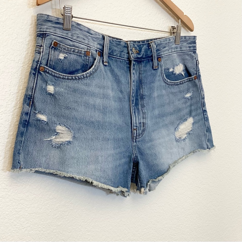 Madewell Relaxed 30 (US 10) Denim Distressed Shorts Women’s High Rise ND697 - Picture 3 of 14